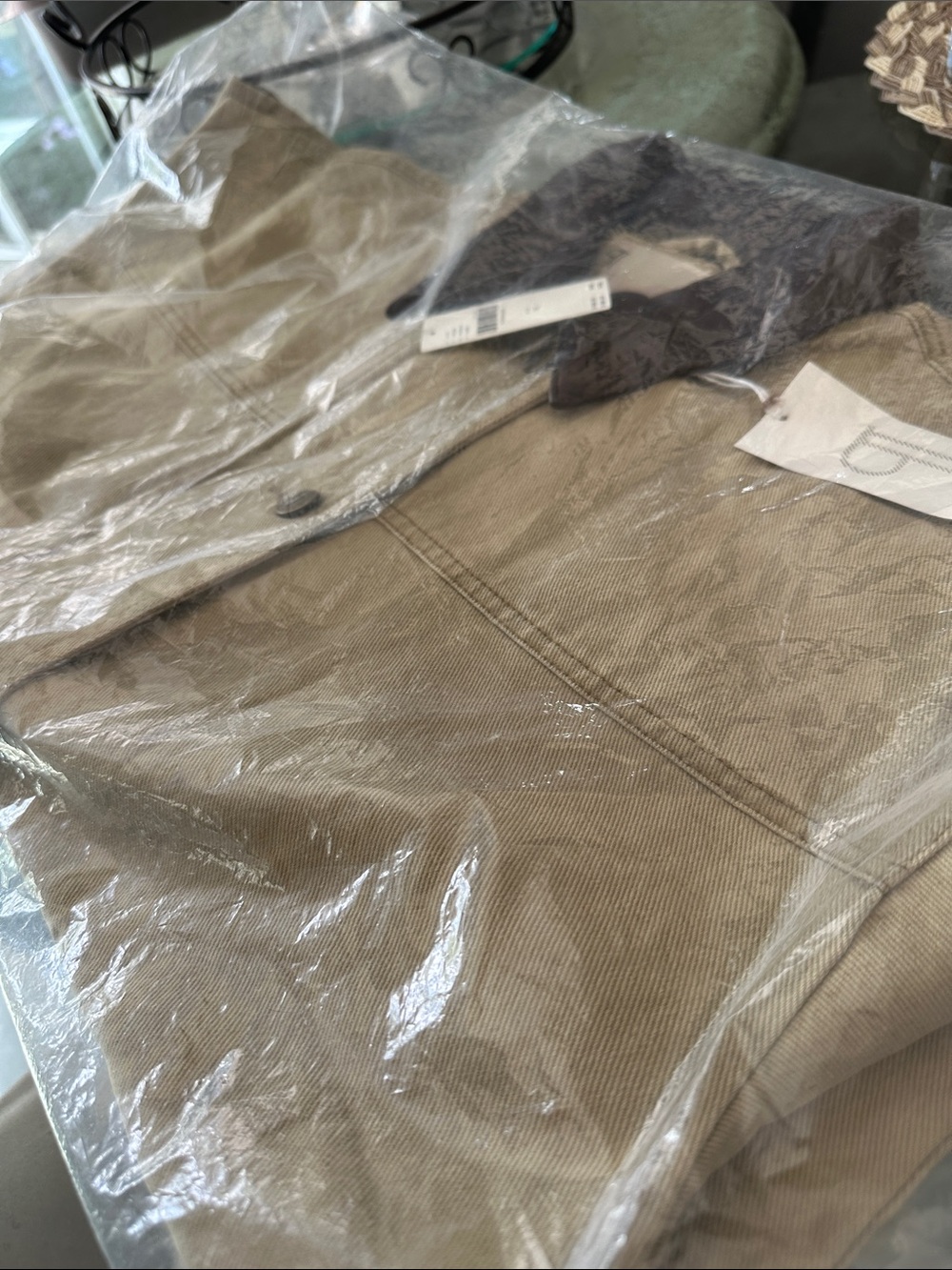 New with Tag! $168 Anthropologie Pilcro Barn Jacket Faux Leather Collar sz M - Picture 9 of 15